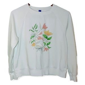 Old Navy Floral Cream Sweatshirt - Medium